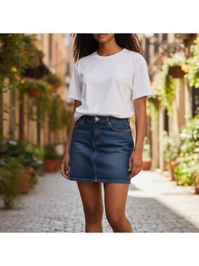 St John's Bay Denim Skirt Size 12 Blue